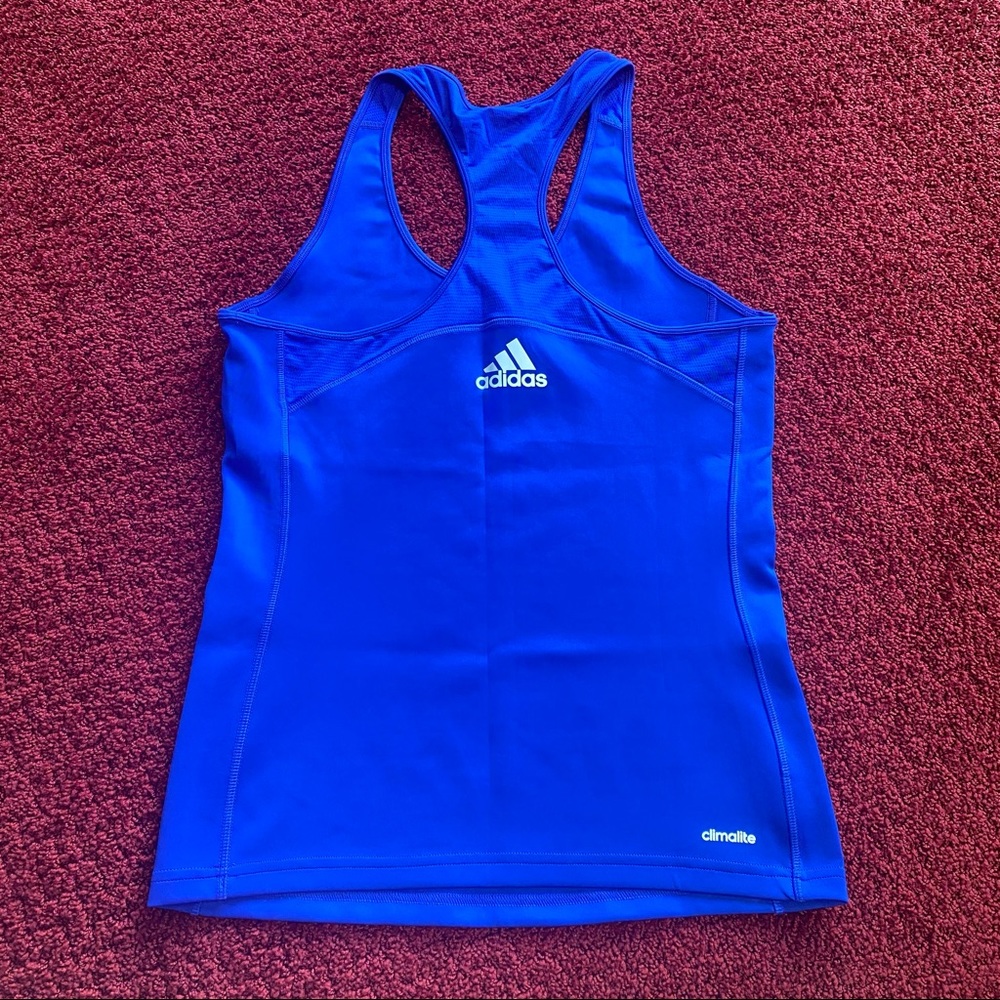 Blue Adidas Athletic Racerback Tank Top